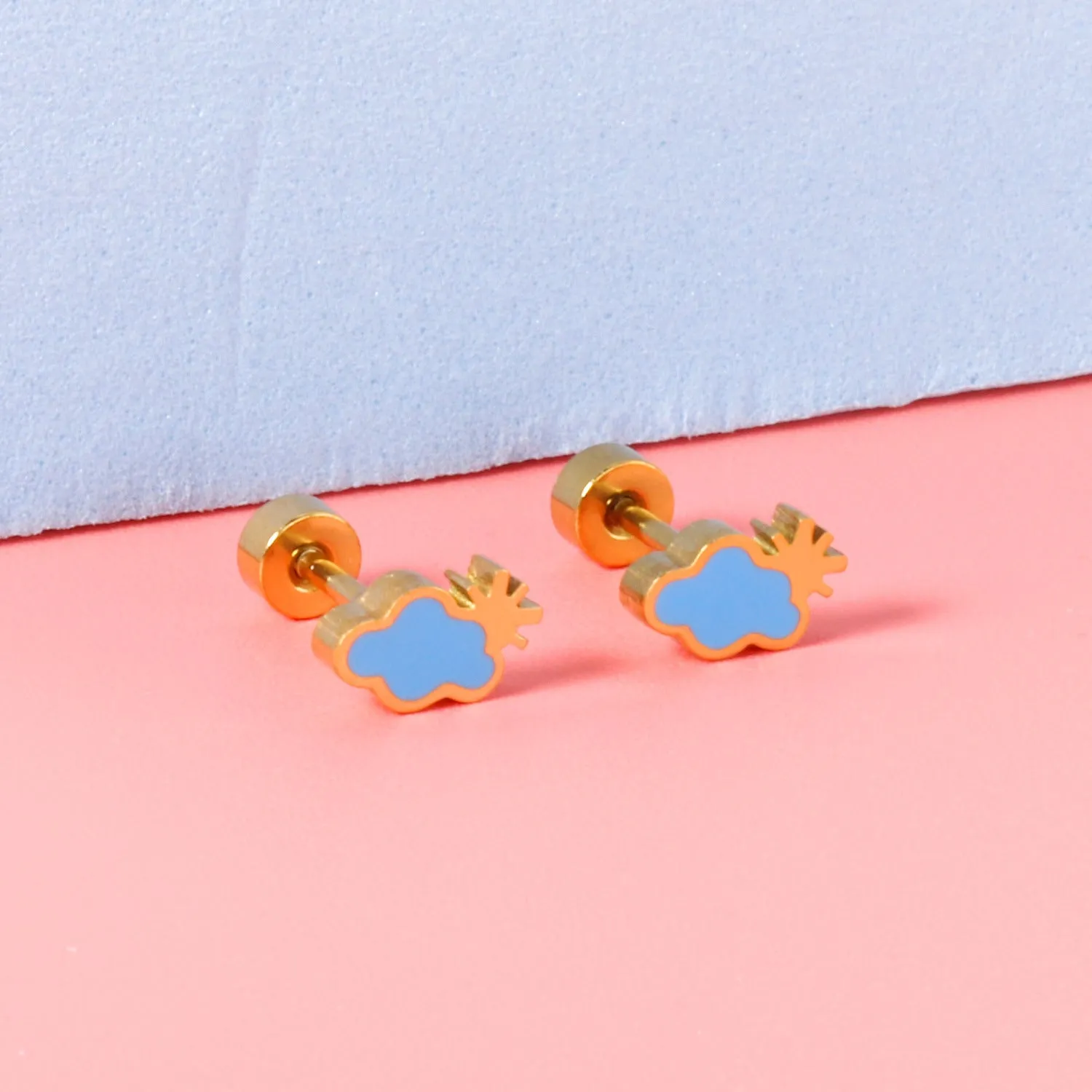 Wholesale Rainbow Seashell Stainless Steel Ear Studs Earrings
