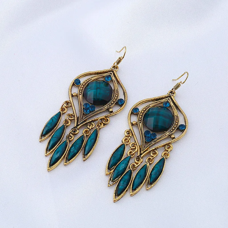 Wholesale Resin long tassel earrings