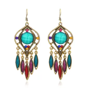 Wholesale Resin long tassel earrings