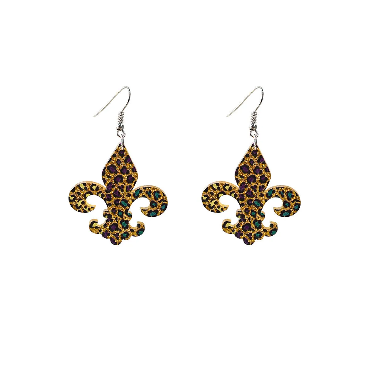 Wholesale Retro Color Contrast Sequin Acrylic Carnival Creative Personalized Three-color Puppy Earrings