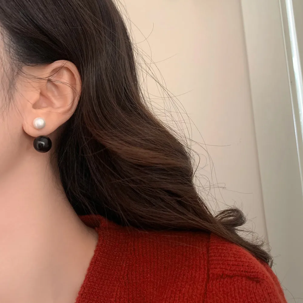 Wholesale Retro Front and Back Large and Small Beads One Style Two-wear Versatile Earrings