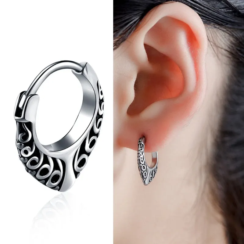 Wholesale Retro Hip Hop Simple Metal Style Personalized Creative Cross Titanium Steel Piercing Earrings