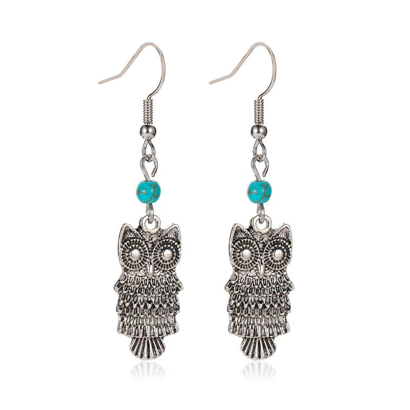 Wholesale Retro Metal Hollow Flower Bohemian Carved Court Style Earrings