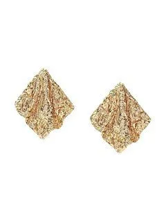 Wholesale retro tin foil pleated earrings women's fashionable irregular temperament earrings trendy earrings