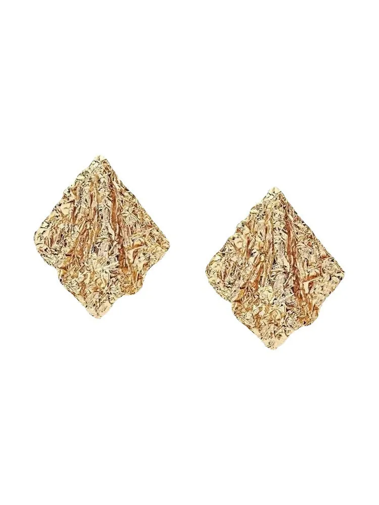 Wholesale retro tin foil pleated earrings women's fashionable irregular temperament earrings trendy earrings