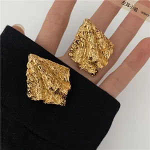 Wholesale retro tin foil pleated earrings women's fashionable irregular temperament earrings trendy earrings