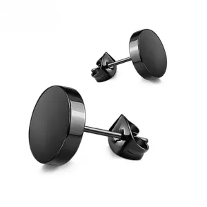 Wholesale Rock Black Titanium Steel Dumbbell Stainless Steel Earrings