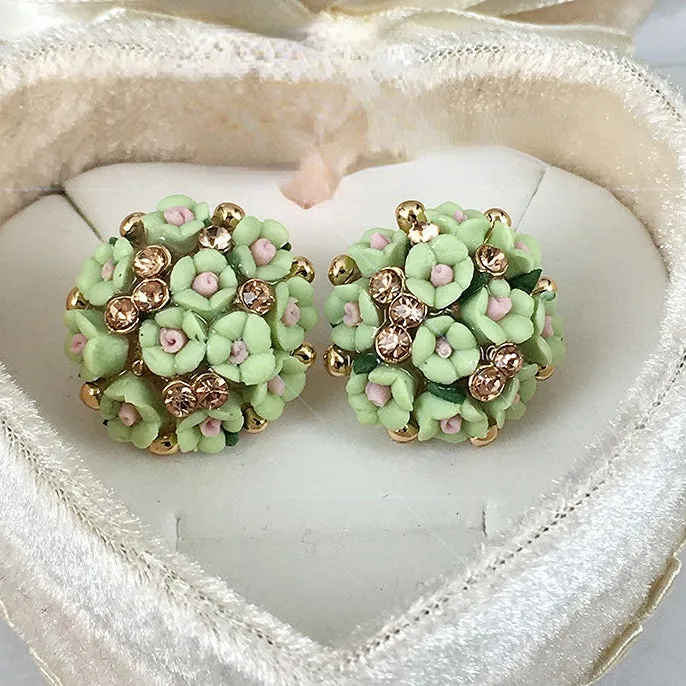 Wholesale Rose Flower Rhinestone Ear Studs