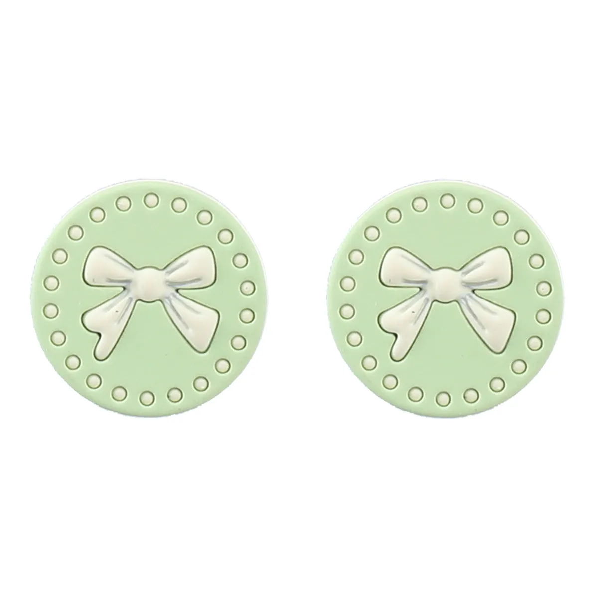 Wholesale Round Spray Painted Bow Alloy Ear Studs