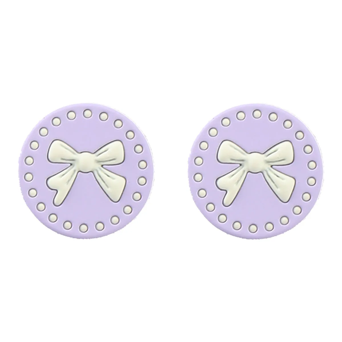 Wholesale Round Spray Painted Bow Alloy Ear Studs
