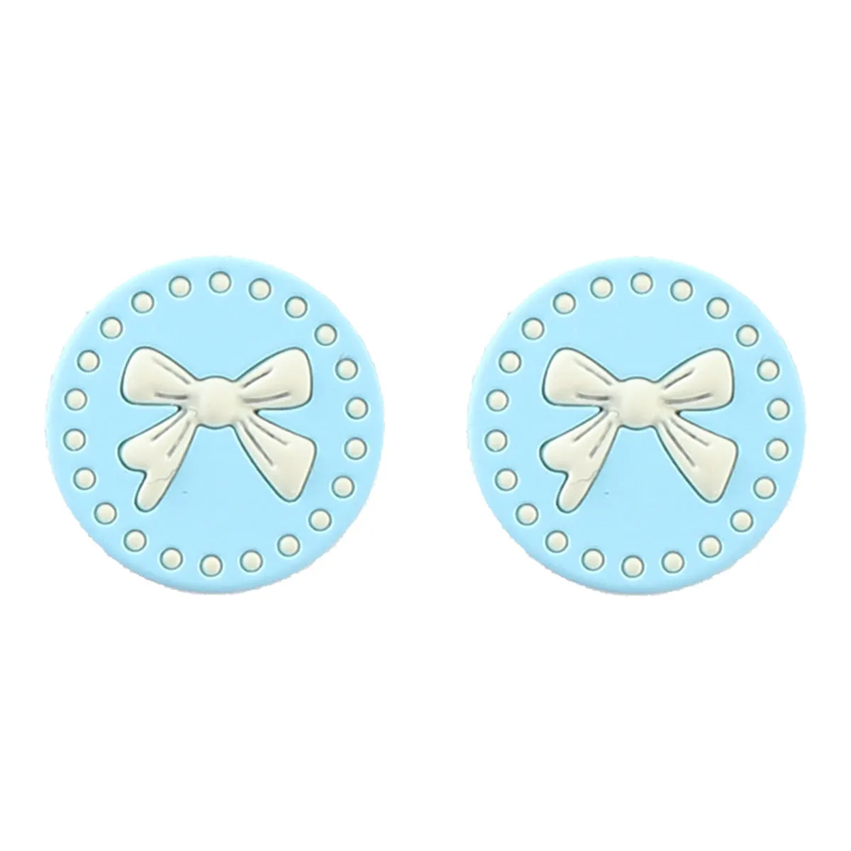 Wholesale Round Spray Painted Bow Alloy Ear Studs