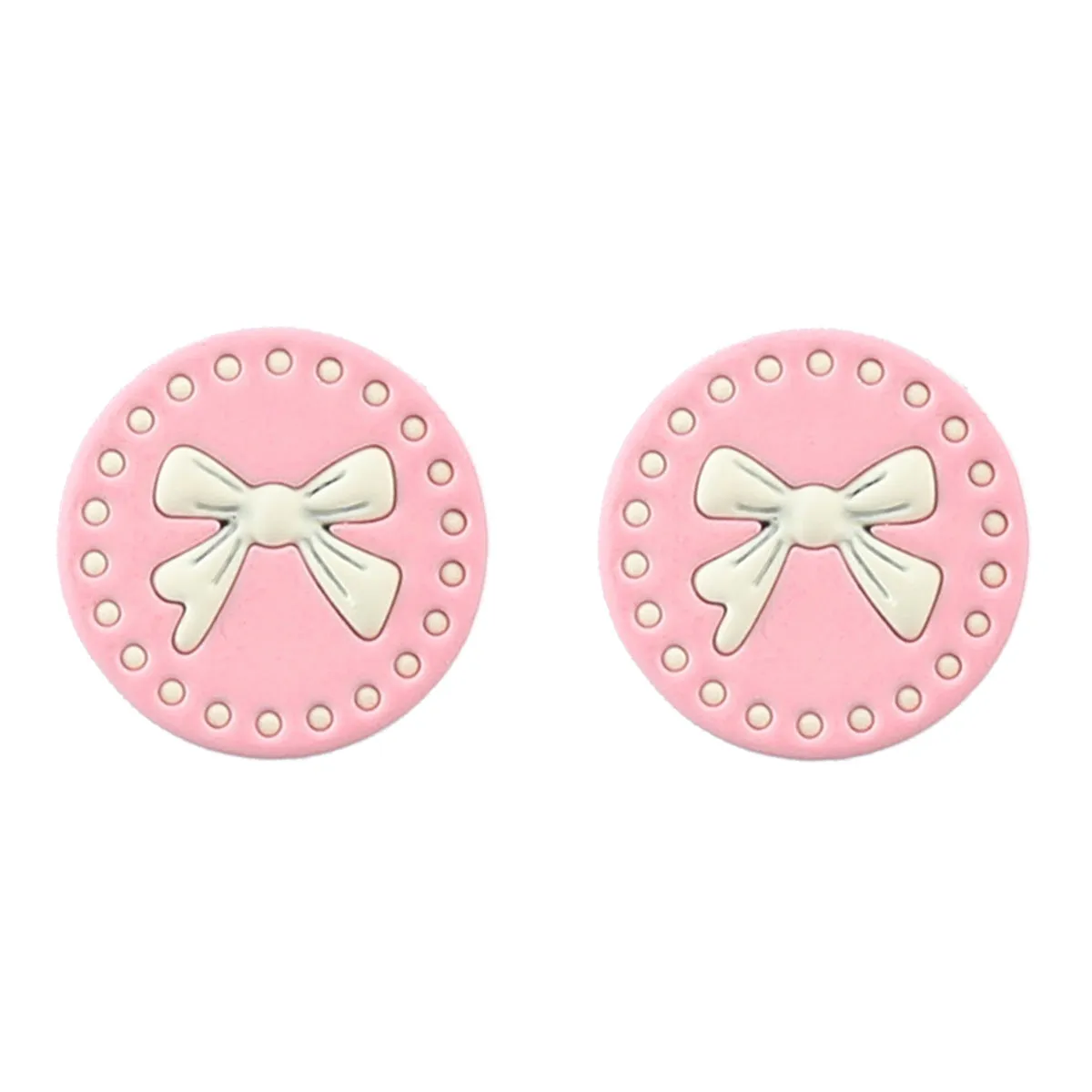Wholesale Round Spray Painted Bow Alloy Ear Studs