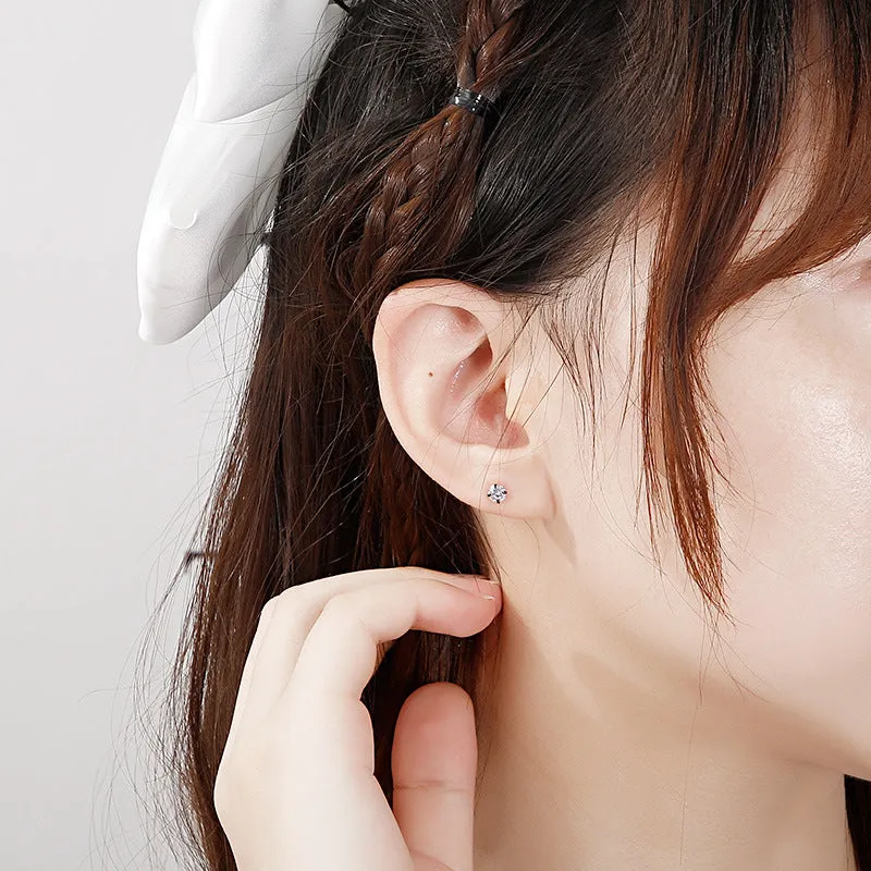 Wholesale Round Zircon Fine Needle Earring