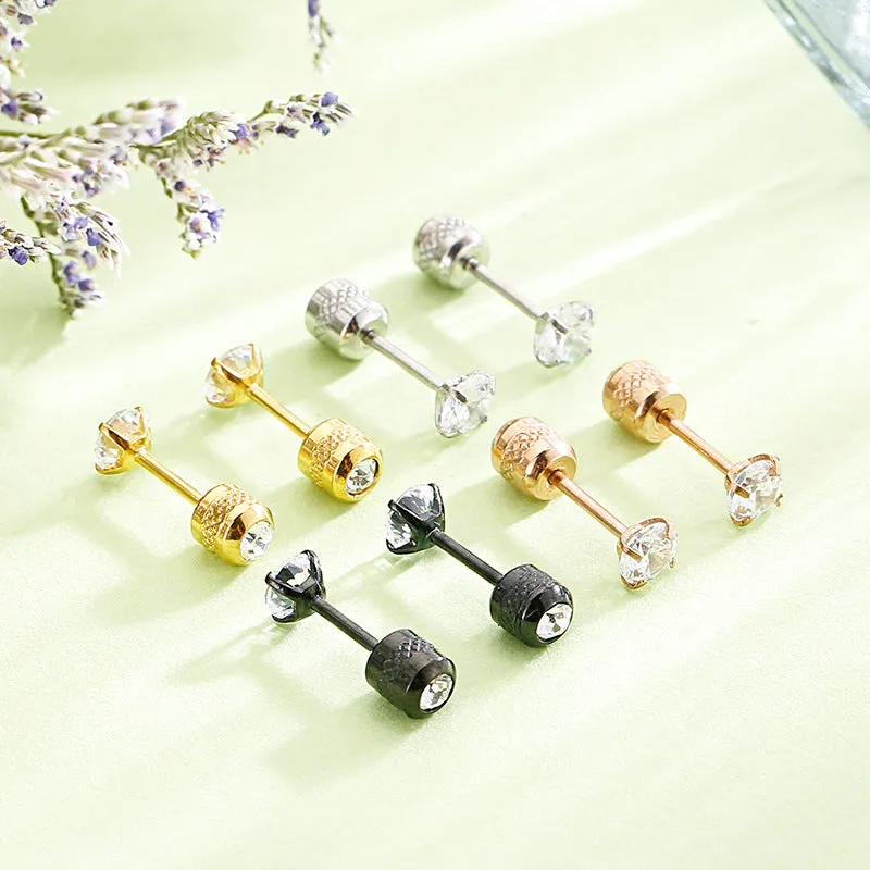 Wholesale Round Zircon Fine Needle Earring