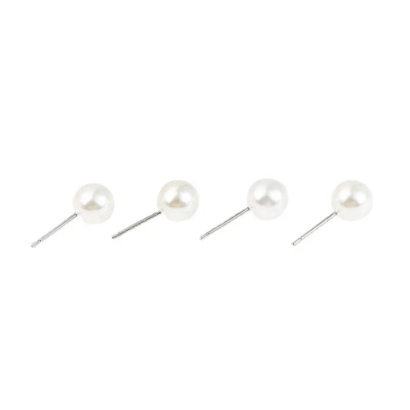 Wholesale S925 Silver Needle 4-6mm Mini Pearl Sweet Charm Simple Bean Earrings
