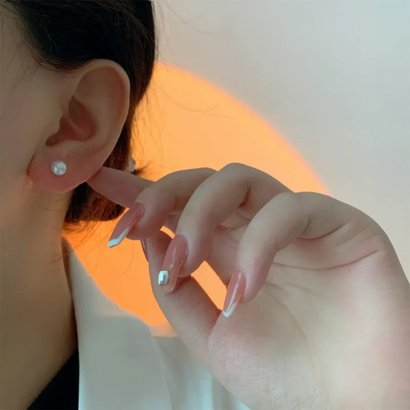 Wholesale S925 Silver Needle 4-6mm Mini Pearl Sweet Charm Simple Bean Earrings