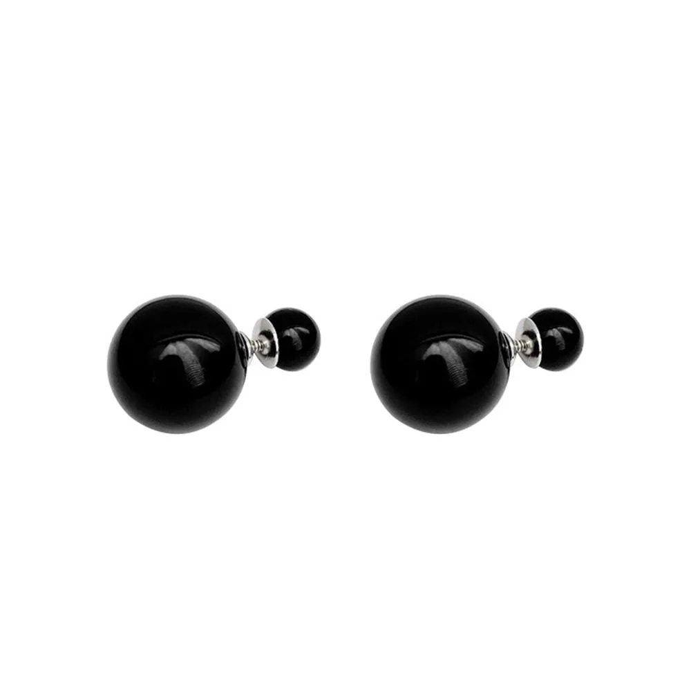 Wholesale S925 Silver Needle Double Head Pearl Earrings
