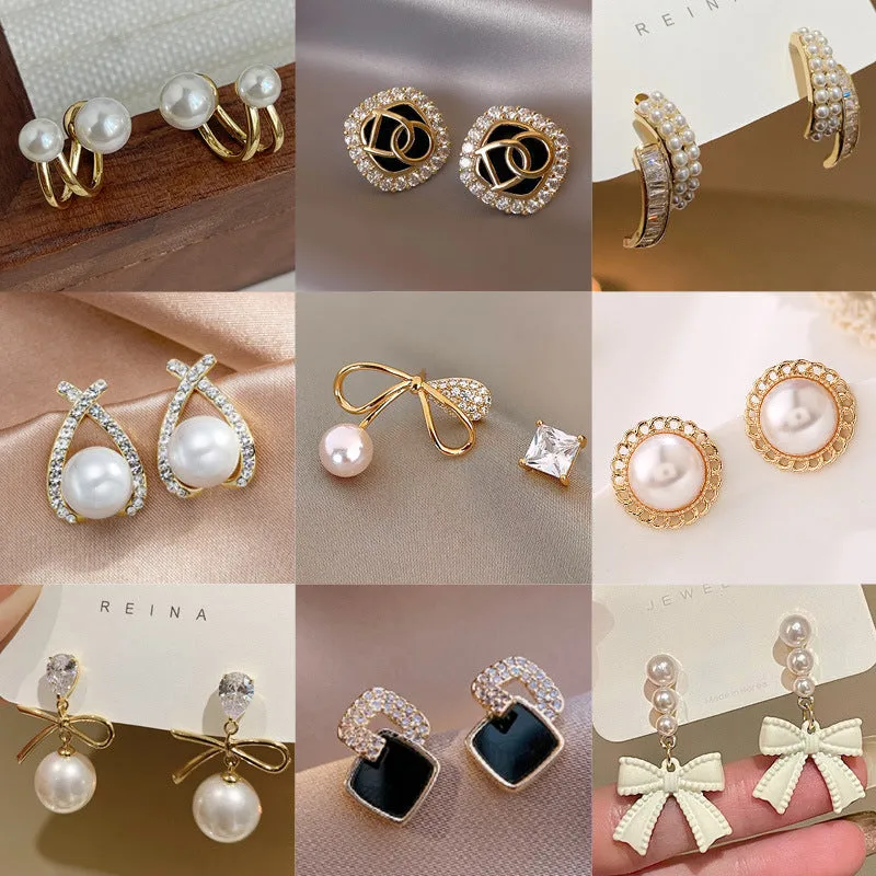 Wholesale S925 Silver Needle Pearl Earrings