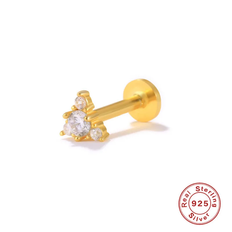 Wholesale S925 Sterling Silver Piercing Inner Thread Ear Piercing Ear Bone Nails
