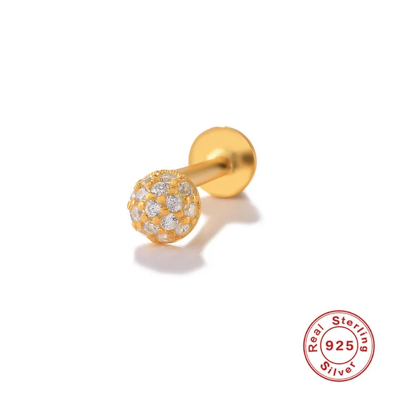 Wholesale S925 Sterling Silver Piercing Inner Thread Ear Piercing Ear Bone Nails