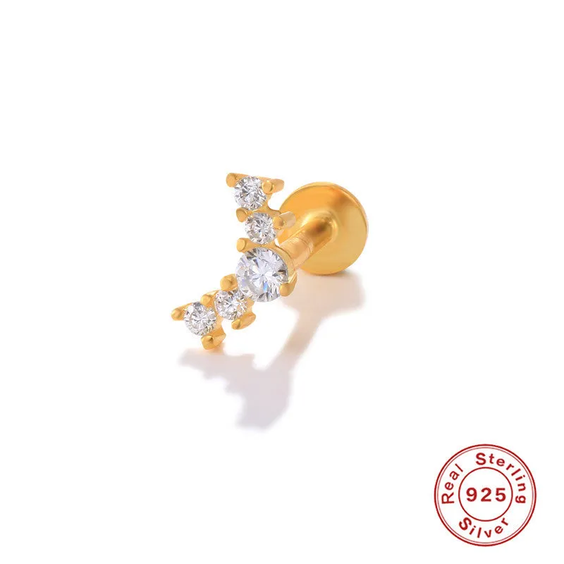 Wholesale S925 Sterling Silver Piercing Inner Thread Ear Piercing Ear Bone Nails