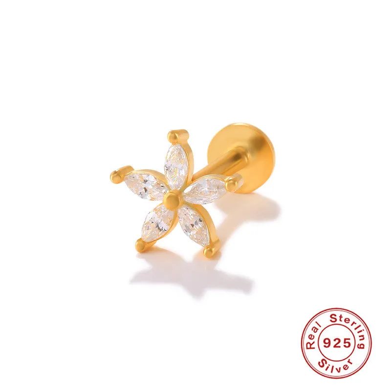 Wholesale S925 Sterling Silver Piercing Inner Thread Ear Piercing Ear Bone Nails