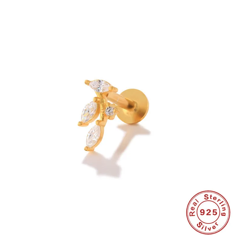Wholesale S925 Sterling Silver Piercing Inner Thread Ear Piercing Ear Bone Nails