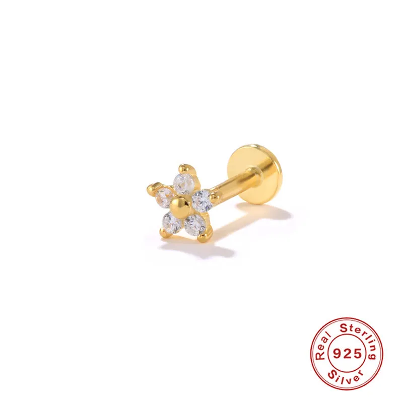 Wholesale S925 Sterling Silver Piercing Inner Thread Ear Piercing Ear Bone Nails