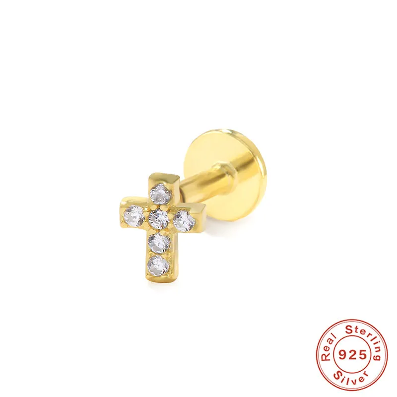 Wholesale S925 Sterling Silver Piercing Inner Thread Ear Piercing Ear Bone Nails