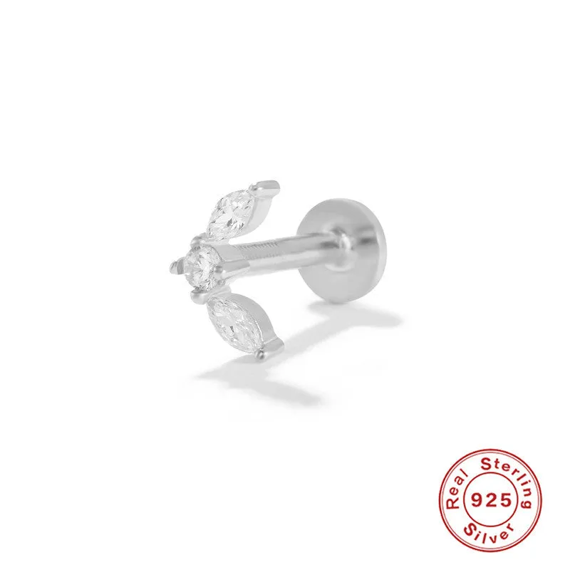 Wholesale S925 Sterling Silver Piercing Inner Thread Ear Piercing Ear Bone Nails