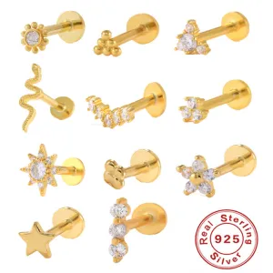 Wholesale S925 Sterling Silver Piercing Inner Thread Ear Piercing Ear Bone Nails