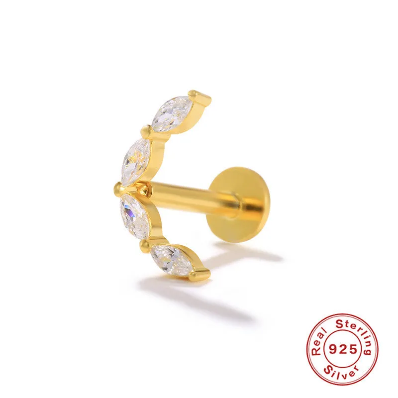 Wholesale S925 Sterling Silver Piercing Inner Thread Ear Piercing Ear Bone Nails