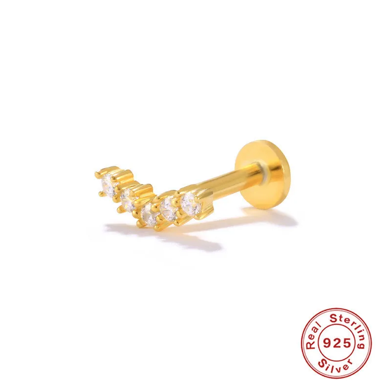 Wholesale S925 Sterling Silver Piercing Inner Thread Ear Piercing Ear Bone Nails