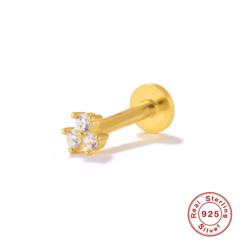 Wholesale S925 Sterling Silver Piercing Inner Thread Ear Piercing Ear Bone Nails