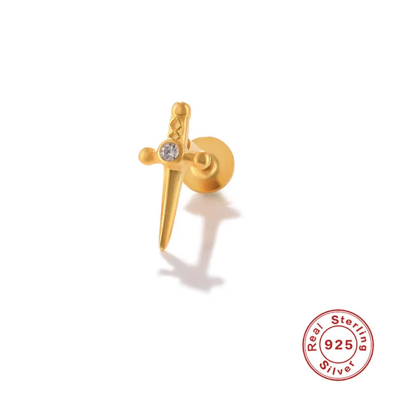 Wholesale S925 Sterling Silver Piercing Inner Thread Ear Piercing Ear Bone Nails