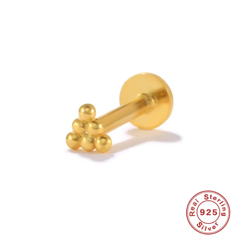 Wholesale S925 Sterling Silver Piercing Inner Thread Ear Piercing Ear Bone Nails
