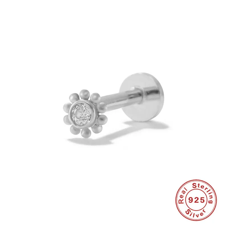 Wholesale S925 Sterling Silver Piercing Inner Thread Ear Piercing Ear Bone Nails