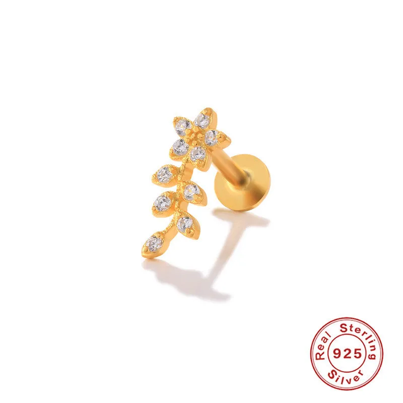 Wholesale S925 Sterling Silver Piercing Inner Thread Ear Piercing Ear Bone Nails
