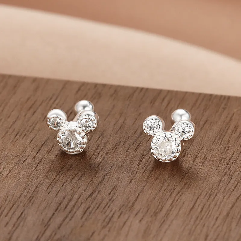 Wholesale S999 Sterling Silver Screw Pattern Simple Temperament Small Ear Bone Stud Earrings