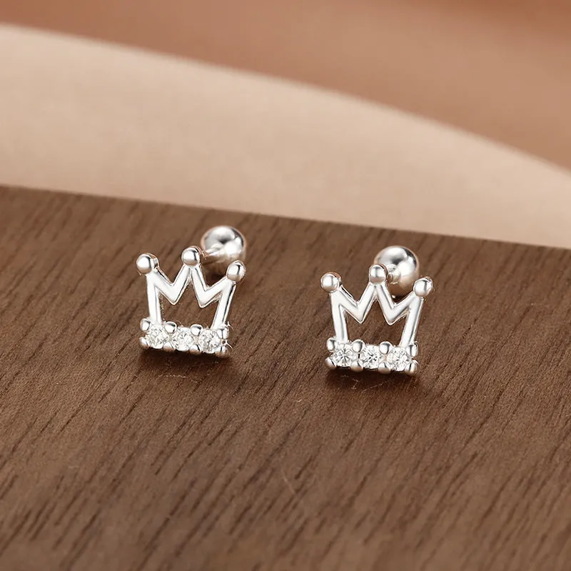 Wholesale S999 Sterling Silver Screw Pattern Simple Temperament Small Ear Bone Stud Earrings