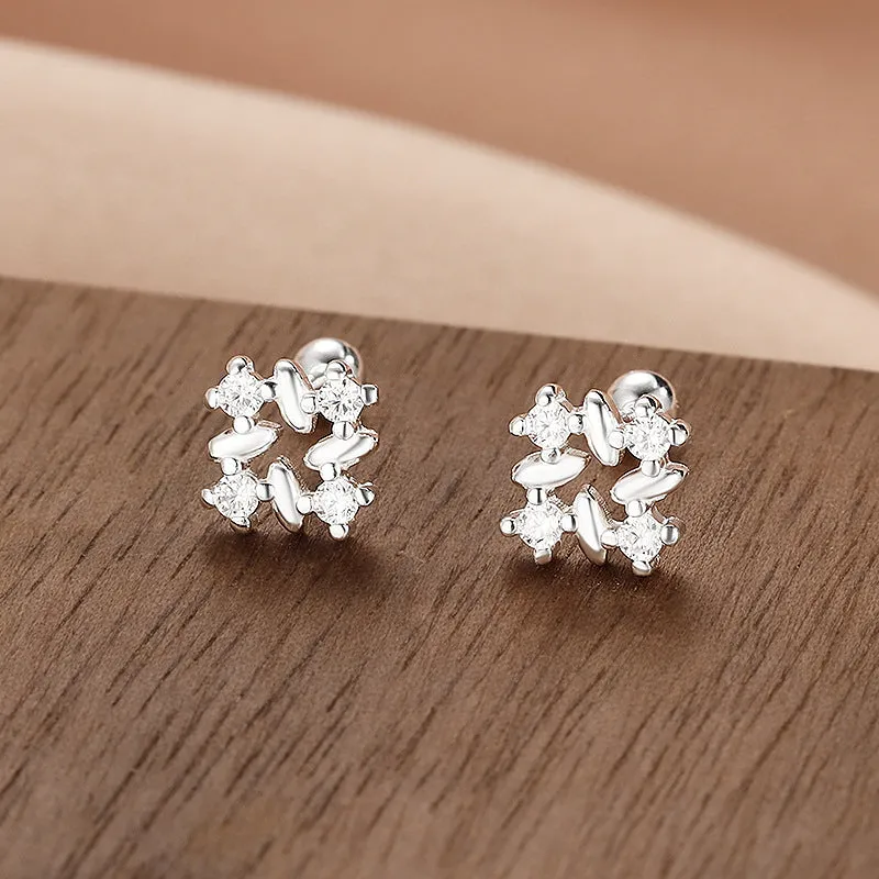 Wholesale S999 Sterling Silver Screw Pattern Simple Temperament Small Ear Bone Stud Earrings