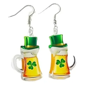 Wholesale San Pachrette Holiday Green Cute Animal Bow Acrylic Frog Parade Earrings
