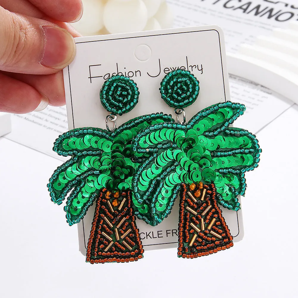 Wholesale  Sea Turtle Dolphin Starfish Jellyfish Rice Bead Earrings Bohemian Style Holiday Earrings