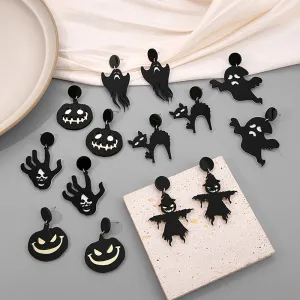 Wholesale Silver Needle Cartoon Halloween Funny Devil Acrylic Earrings