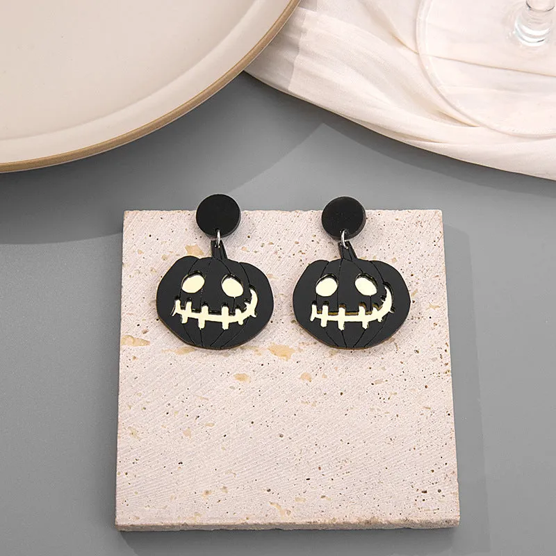 Wholesale Silver Needle Cartoon Halloween Funny Devil Acrylic Earrings