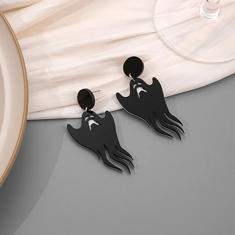Wholesale Silver Needle Cartoon Halloween Funny Devil Acrylic Earrings