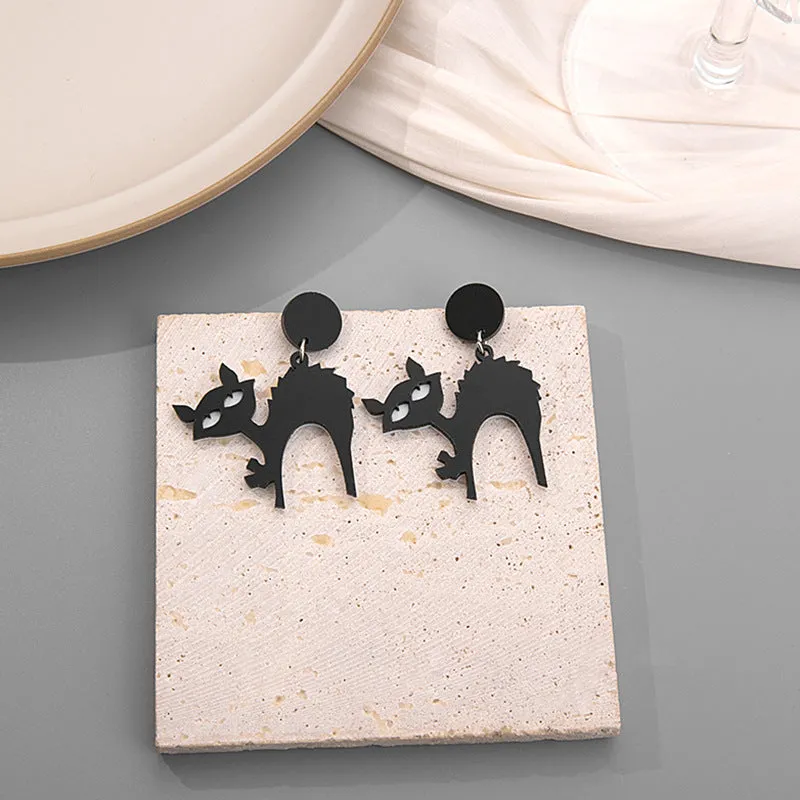 Wholesale Silver Needle Cartoon Halloween Funny Devil Acrylic Earrings