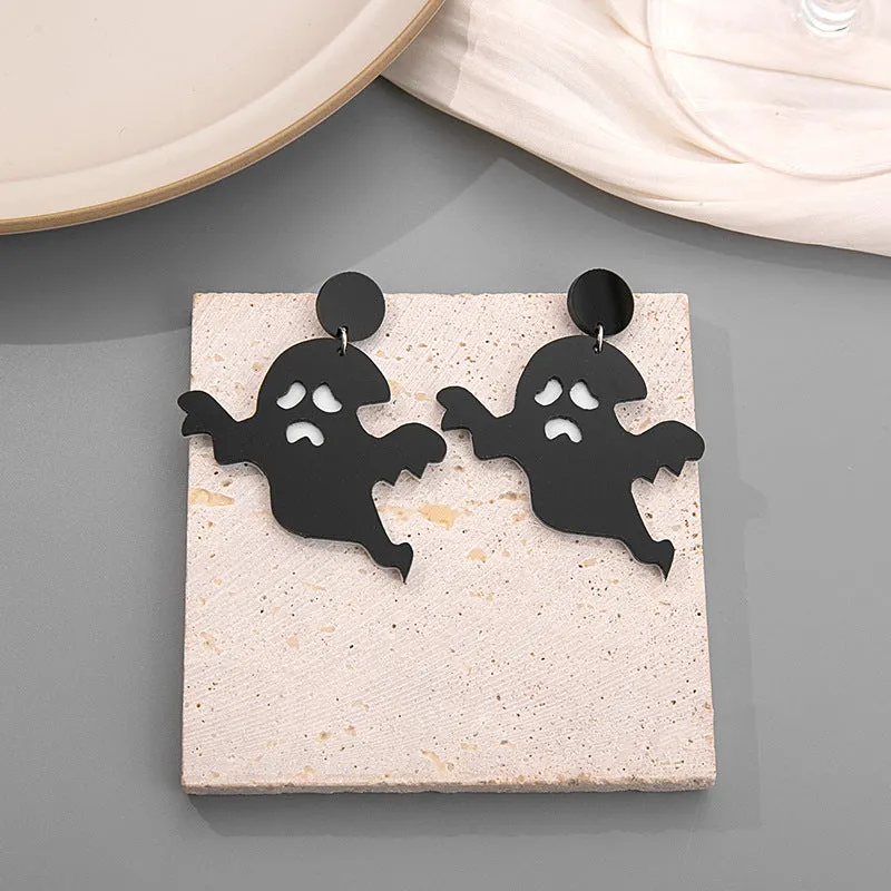 Wholesale Silver Needle Cartoon Halloween Funny Devil Acrylic Earrings