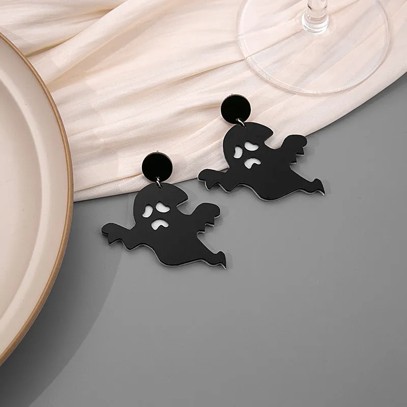 Wholesale Silver Needle Cartoon Halloween Funny Devil Acrylic Earrings