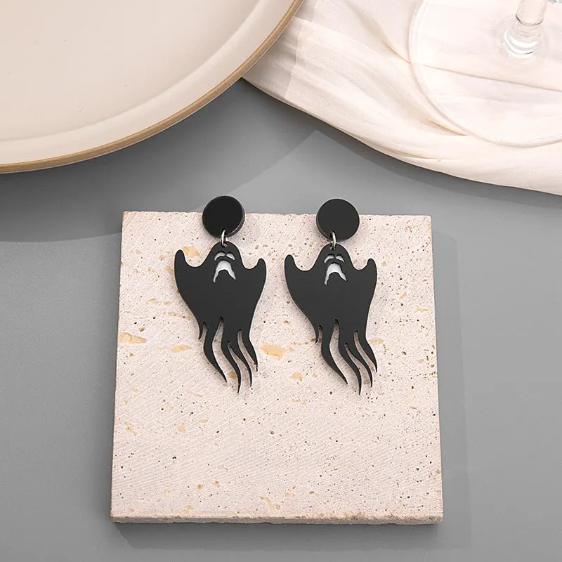 Wholesale Silver Needle Cartoon Halloween Funny Devil Acrylic Earrings